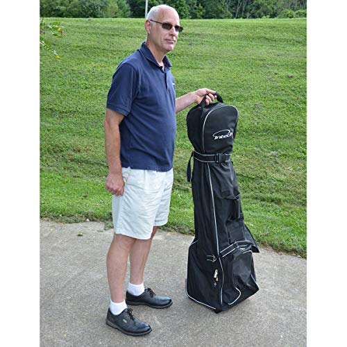 Intech Golf Travel Cover with Wheels Bundle with Crossbar Golf Travel Bag Support Rod