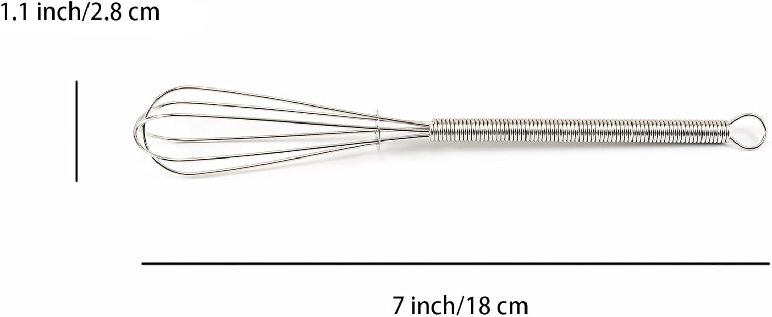 Mini Whisks 7 inch 316 Stainless steel Whisk, Hand Egg Mixer for Flour Cake Egg, Kitchen Cooking Baking Use Whisk (2) - Image 2