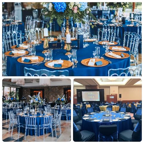 RestfulGlow 8 Pack Royal Blue Round Tablecloth 120 Inch by RestfulGlow - Used condition - Image 6
