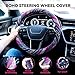 Limsas Boho Steering Wheel Cover Elastic Microfiber for Women, Universal Fit 15 inch Car SUV, Hippie Style Protector Cover, Anti-Slip, Breathable, Absorbing Sweat - 03