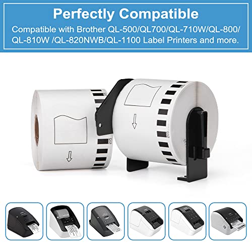 Markdomain - Dk-2205 Continuous Paper Labels Tape Compatible Brother Dk2205 Dk 2205 (2.4" X 100 Ft.) Use With Brother Ql-720Nw Ql-810W Ql-820Nwb Ql-1110Nwbc Label Printers - 8 Rolls + 1 Frame #TOP2