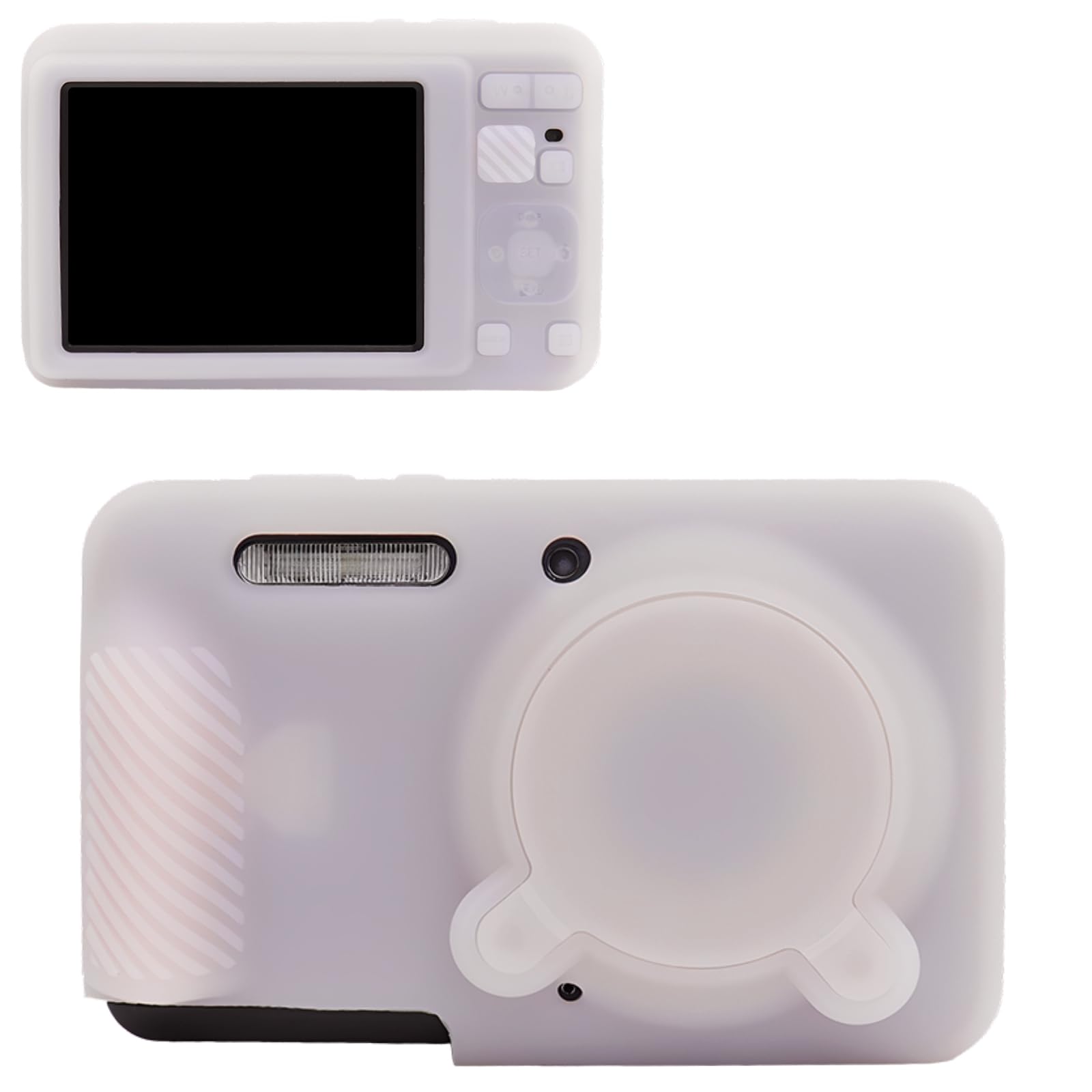 MUZIRI KINOKOO Etui do Kodak Pixpro FZ55, Miękka silikonowa obudowa ochronna na aparat cyfrowy Kodak FZ55 z odpinanym osłonięciem obiektywu - Elegancka i odporna na zarysowania - Różowy bonbonowy