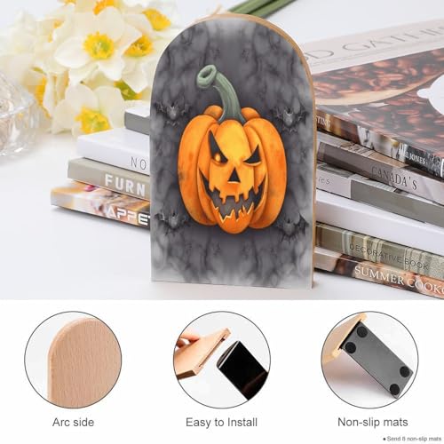 Sujetalibros de madera modernos universales y resistentes para estanterías 5