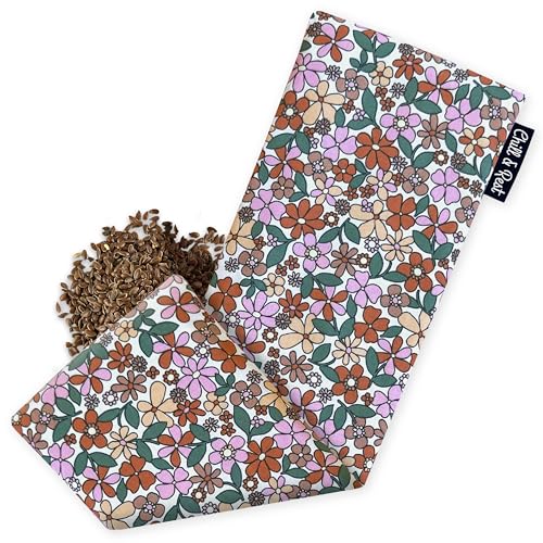 Chill&Rest - Saco de semillas para microondas - bolsa semillas calor microondas - saco termico semillas - saquito de semillas microondas - Modelo Florale Rosa
