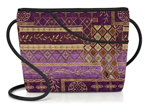 Image of Danny K. Women's Tapestry Zipper Purse Crossbody Handbag, Adjustable Cord, Handmade in USA