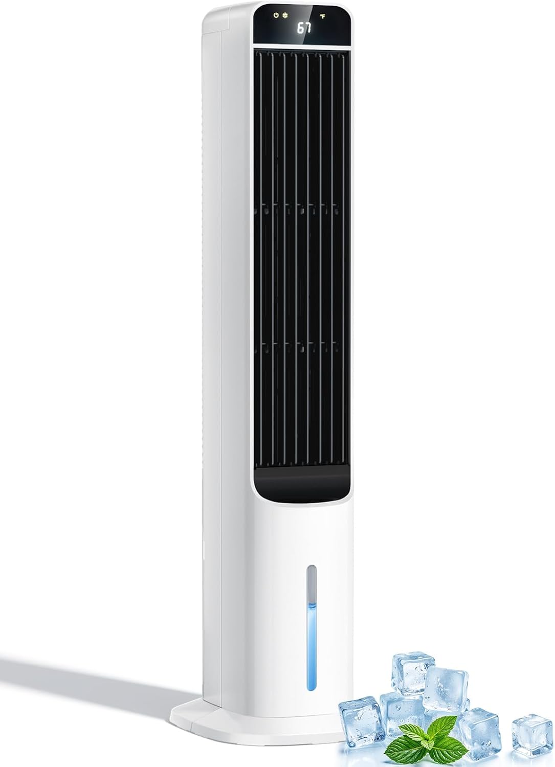 1800 CFM Evaporative Air Cooler with 4 Ice Box, Portable Air Cooler with 5.3 Gallon Water Tank, 120°Oscillation, Remote, 12H Timer, Portable Cooling Fan with 3 Speeds for Bedroom Home Office