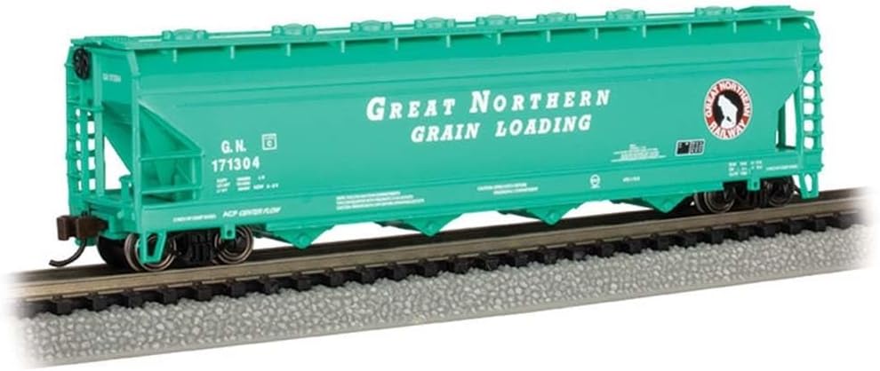 Bachmann Trains - ACF 56' 4-Bay Center-Flow Hopper - Great Northern #171304 - Glacier Green - N Scale