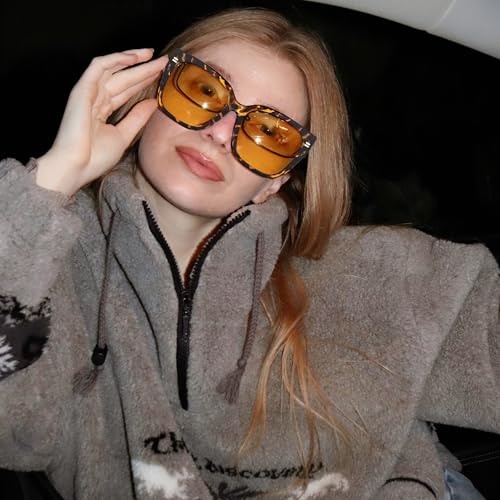 LVIOE Night Vision Glasses for Driving Women Men Yellow Glasses for Night Driving Glare Polarized Wear Over Eyeglasses N42012