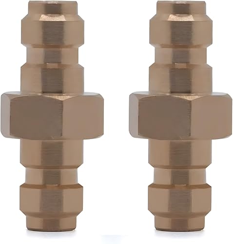 Adaptador de acoplamiento de desconexión rápida macho doble de 0.315 in, estación de llenado de aire de cobre, boquilla de llenado universal doble