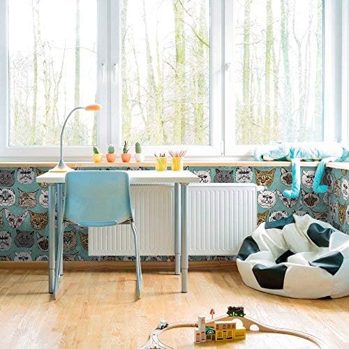Walls By Me Peel and Stick Blue and Grey Animals Children Removable Wallpaper 4279-2ft x 4ft (61x122cm)