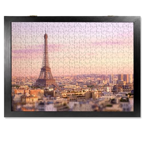 ALL4JIG Premium Wooden Puzzle Picture Frame with 4-Puzzle Storage Capacity for 1000 Piece Puzzles Tool-Free Easy Assemble Display Non-Glue Mounting Kit & Hanging Hardware Included (27 x 20)