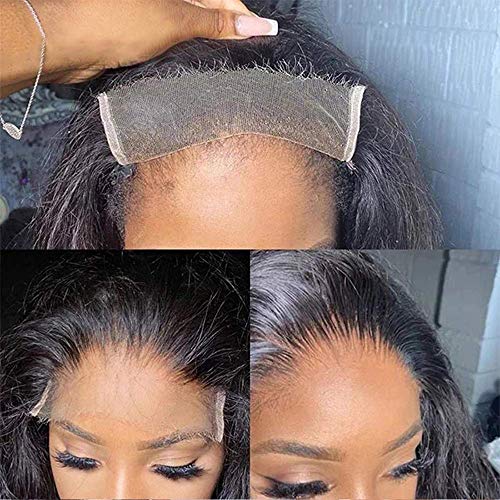 Image of Water Wave Lace Front Wigs Human Hair Brazilian 180% Density Virgin Hair 4X4 Deep Curly Lace Closure Wigs for Black Women Pre Plucked with Baby Hair Natural Color (28 Inch,Water Lace Closure Wigs)