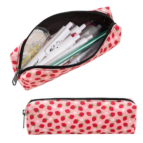 YAMEIZE Estuche Escolar de Fresa Lindo para Niñas y Mujeres Estuche de Lápices...