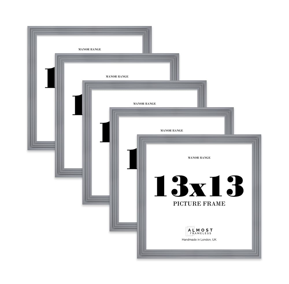 13x13 Picture Frame, Display 13x13 Pictures (33 x 33cm) - Scandi Grey Classic 42mm Edge Classic Interior Design Décor - 5 Pack — image 1