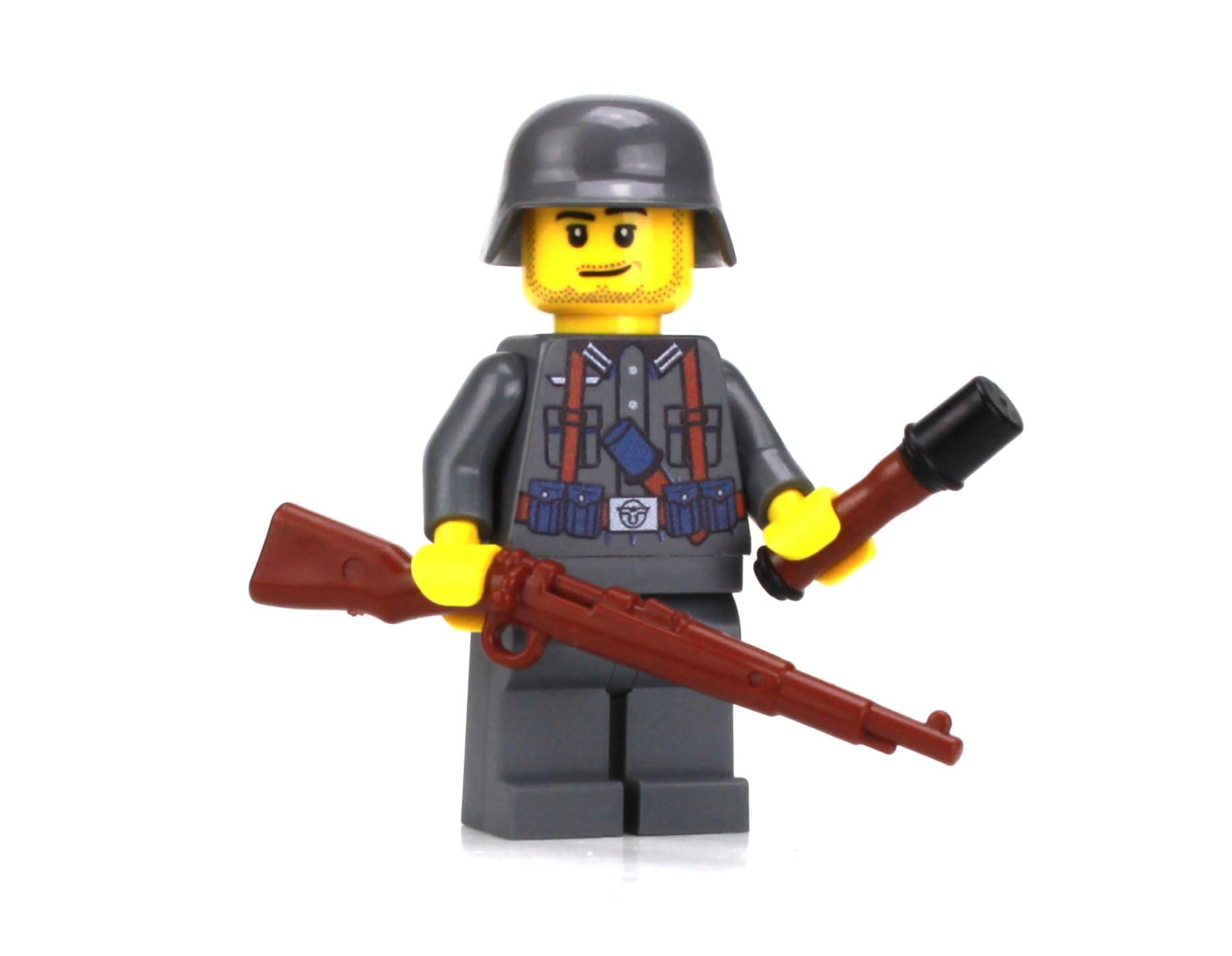 Battle Brick 1.6 Inches Tall German Kar98 WW2 Soldier Custom Minifigure | Printed in The USA | Genuine Military Minifig | Great Gift for Ages 8+ to Adult AFOL