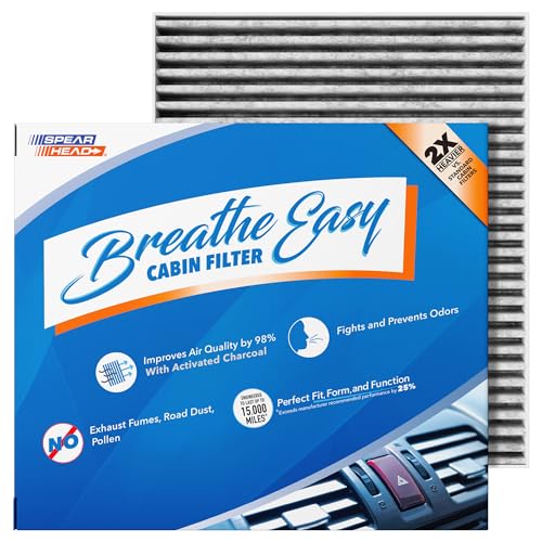 Image of Spearhead Odor Defense Breathe Easy AC & Heater Cabin Filter | Fits Altima, Kicks /Kicks Play, Pathfinder, Rogue, Versa, QX50, QX55, QX60 | Up to 25% Longer Lasting w /Activated Carbon (BE-552)