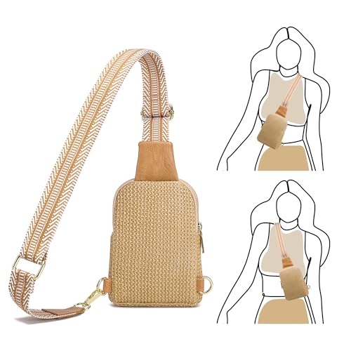 INICAT Small Faux Straw Crossbody Bag for Women, Lightweight Summer Beach Sling Purse for Everyday Errands and Casual Outings by INICAT - Used condition - Image 5