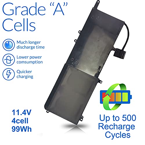 Image of 99WH Type 9NJM1 Battery Compatible with Dell Alienware 15 R3 R4 17 R4 R5 P31E001 P31E002 P69F001 P69F002 ALW17C-D1738 D1748 D1758 D1848 D2738 D2748 D2758 R1748 Notebook MG2YH 01D82 0546FF 44T2R HF250