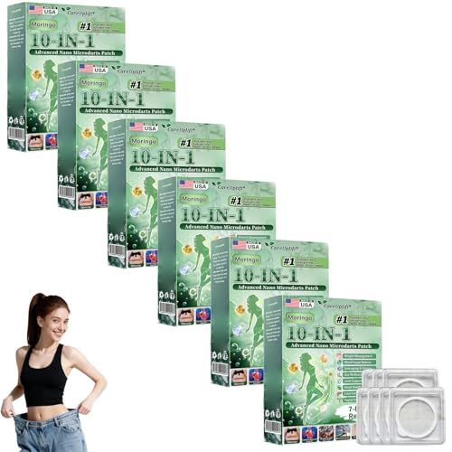CareUplift Moringa Berberine X Nad Patches, Professional Moringa 10-in-1 Nano Microdarts Patch, Natural Moringa Berberine Patches for Women and Men, Suitable for All Skin Types (6 Boxes)