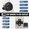 Suplevel 50 Amp EV/RV Power Outlet Box, Extra Heavy Duty EV-Grade 14-50R Receptacle, NEMA 3R Enclosed Lockable Weatherproof Outdoor Metal Box, EV Charger, 3-Pole, 4-Wire, ETL Listed