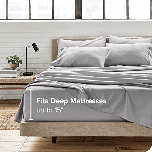 Twin Xl Sheet Set - 4 Piece Set - Hotel Luxury Bed Sheets - Ultra Soft - Deep Pockets - Easy Fit - Cooling & Breathable Sheets - Wrinkle Resistant - Cozy - Light Grey - Twin Extra Long Sheets - 4 Pc #TOP3