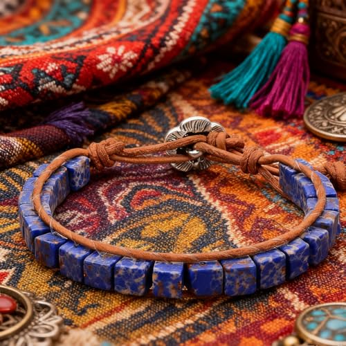 Image of 7 Chakra Bracelet Bohemian Handmade Leather Wrap Healing Protection Natural Stone Yoga Beaded Bracelets Boho Friendship Jewelry
