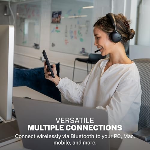 Image of JLab, Go Work Gen 3, Wireless Headset, Boom Microphone, Noise Cancelling Mic, USB-C Dongle, Bluetooth Multipoint, Black