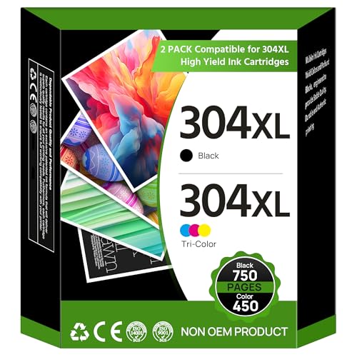 Cartouche 304XL haute capacité Washope pour des impressions nettes sur DeskJet 3762
