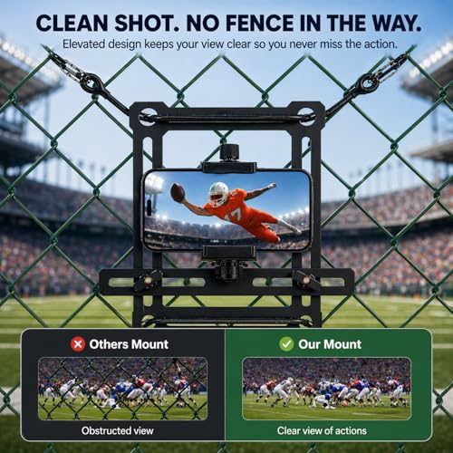 Gitaobac Fence Phone Mount for Baseball Games, Compatible with iPhone, GoPro, Mevo Start, Flexible, Durable, Ideal for Baseball, Softball, and Football Recording - image 4