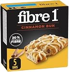 FIBRE 1 Delights Cinnamon Bun Flavour Bars, Naturally Flavoured, Snack Bars, Pack of 5 Cinnamon Bun Bars