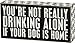 Primitives by Kathy 23477 Paw Print Trimmed Box Sign, 8" x 4", Drinking Alone