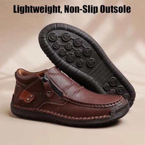 The First Young Driving Boots Men, Men’s Handmade Premium Leather Slip on Driving Boots Travel & Outdoor2