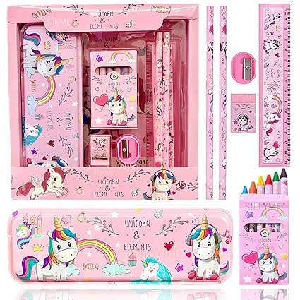 APCATIO Plastic Unicorn Stationery Set,Unicorn Set Kit Includes Pencil Box,Colour Set For Kids,Unicorn Theme Scale Pencil Eraser Sharpener Combo Pack For School,Birthday Gift-Pink (B0CN1DHYP9) Amazon Price History, Amazon Price Tracker