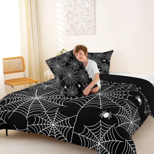 Image of Feelyou Boys Spider Web Printed Comforter Set Twin Size for Kids Girls