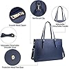 NUBILY Sac Cabas Femmes Sac à Main en PU Cuir Grand Capacité Sac Ordinateur Portable 15.6 Pouces Imperméable Sac de Cours Bandoulière Sac Epaule Bleu #4