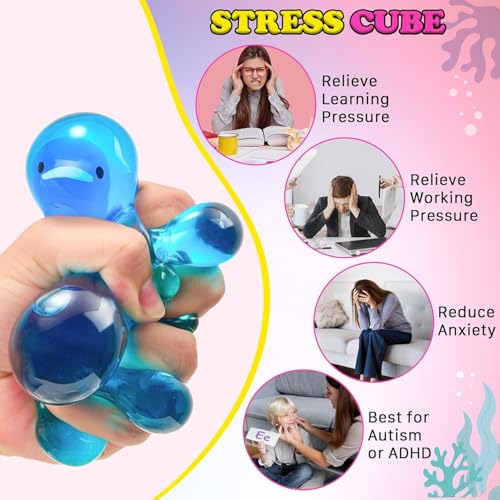 Squishy Fidget Toys Stress Cube, Glow in The Dark Sugar Sensory Toys for Kids Works on Whale - image 4