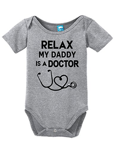 Sod Uniforms Relax My Daddy is A Doctor Printed Baby Romper