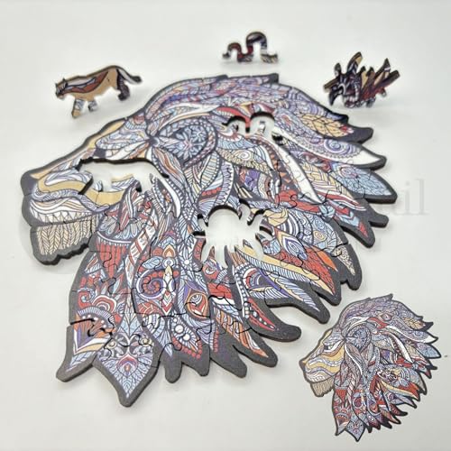 Image of MONKEYTAIL Whimsy Wooden Jigsaw Puzzle for Adults & Kids - Laser-Cut Pieces, 3D Puzzle Box as Birthday Gift for Boys & Girls - Brain Teaser, Home Decor & Family Game (TRBL, Size: Large)