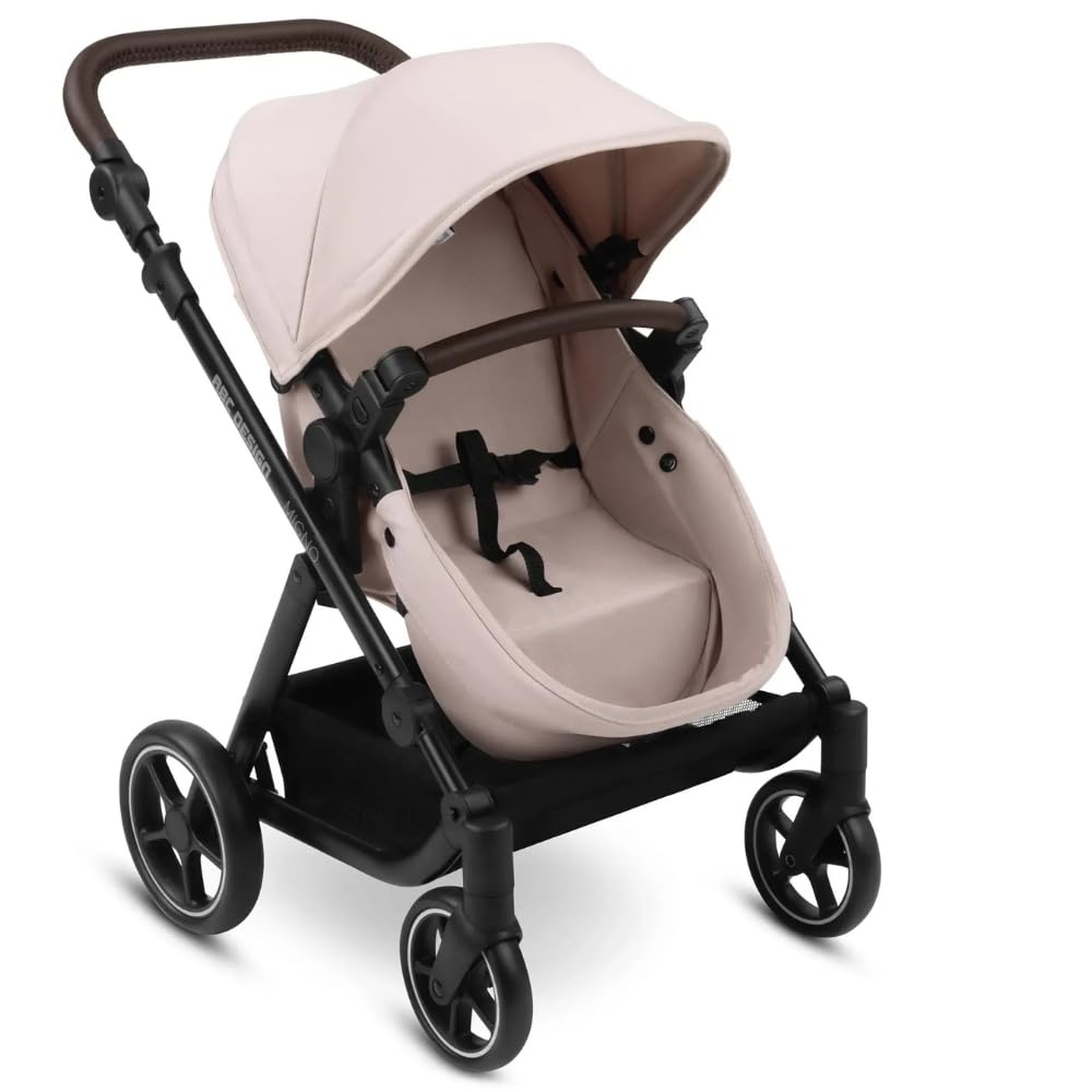 ABC Design Migno wózek dla lalek 2 w 1, wózek dla lalek z wanną dla niemowląt, siedzisko sportowe, regulowany suwak zginany, kompaktowy rozmiar składany, od 3 lat - Berry