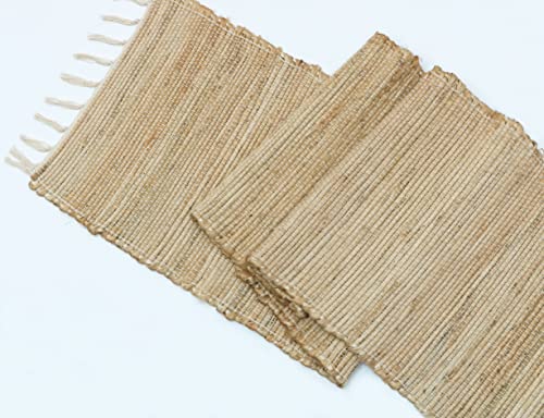 The Home Talk Hand Braided Table Runner | 13'' X 72'' Vintage Farmhouse Mats For Parties, Dining Table, Coasters | Decorative Jute Natural Fibers | Eco-Friendly Accessory | Natural Store #TOP7