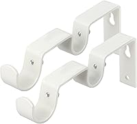 Vista 15 de KAMANINA Soporte de barra de cortina doble resistente para barras de 1 y 3/4 pulgadas, juego de 2 soportes dobles, plateado antiguo