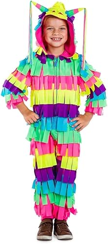 Tipsy Elves Disfraz de piñata de Halloween multicolor brillante para niños, fácil de vacaciones, talla M