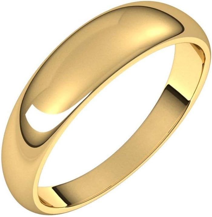 Jewels By Lux Custom Engravable 10K or 14K Yellow Rose or White Gold or 925 Sterling Silver or Platinum Half Round Tapered Classic Comfort Fit Wedding Ring Band For His and Hers