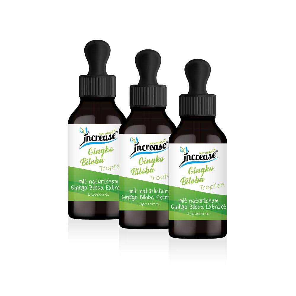 Nimm 3, zahl 2 Aktion Liposomale Ginkgo Biloba Tropfen hochdosiert - (720.000mg in 3 Flaschen) 100mg Ginkgo Biloba pro Tagesdosis - MCT Öl - Hohe Bioverfügbarkeit