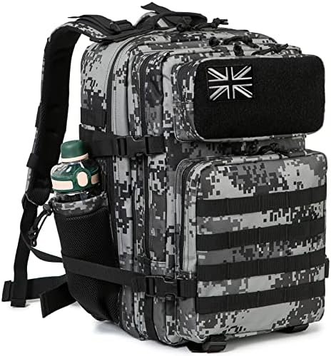 QT&QY Military Tactical Backpacks For Men Army Molle Daypack 45L Lage 3 Day Bug Out Bag Camping Hiking Rucksack With Bottle Holder