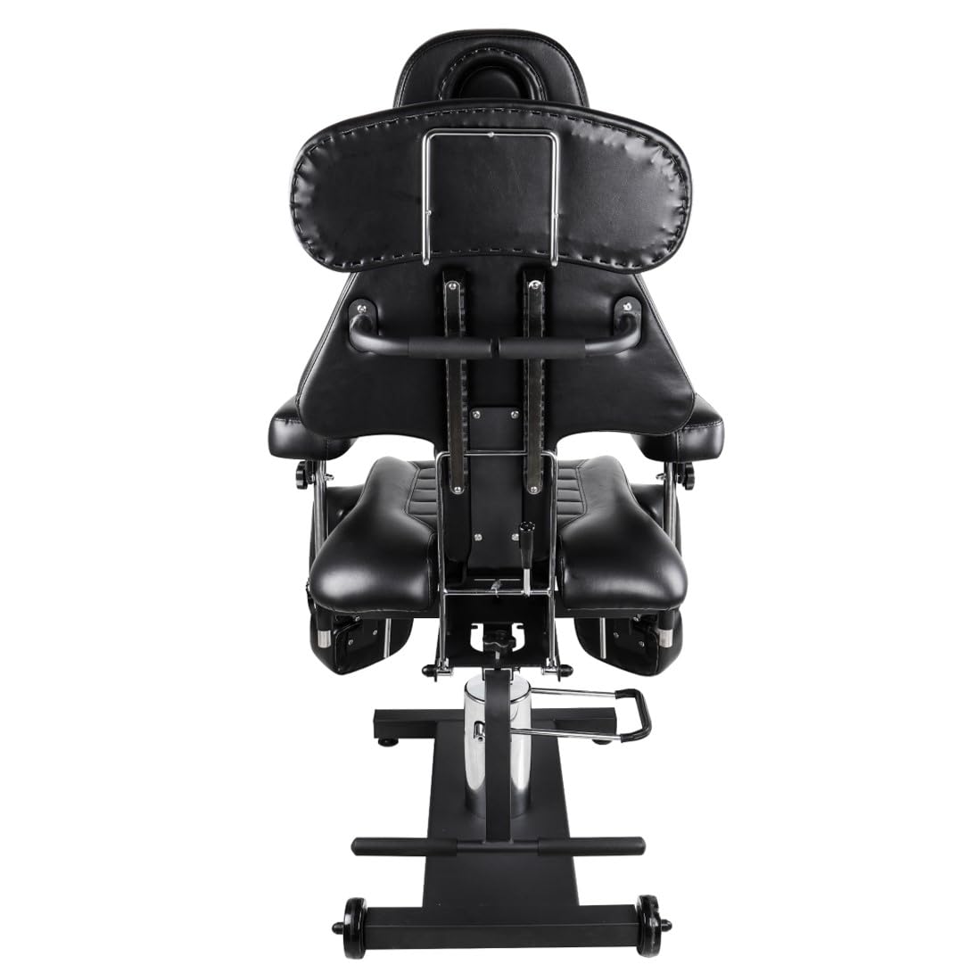 Alabama – Fauteuil Transat Multifonction Professionnel pour Studio de Tatouage et Centre Esthétique, Confortable et Réglable (Noir)
