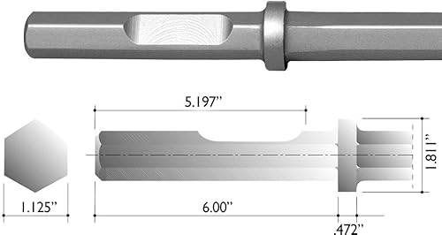 Miniatura 3 de Sistema de raspador de piso resistente con vástago hexagonal de 1-18 pulgadas de ancho de 6 pulgadas de ancho con hoja de repuesto, cincel Champion
