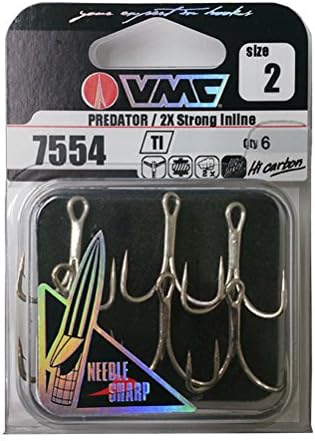 Rapala 7554JTI002E5 VMC Predator Needle 2X Strong Inline TI Triple Hook #2