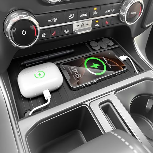 QINQINTU For Ford F150(2021-2026) & F150 Lightning XLT(2022-2025) Center Console ...