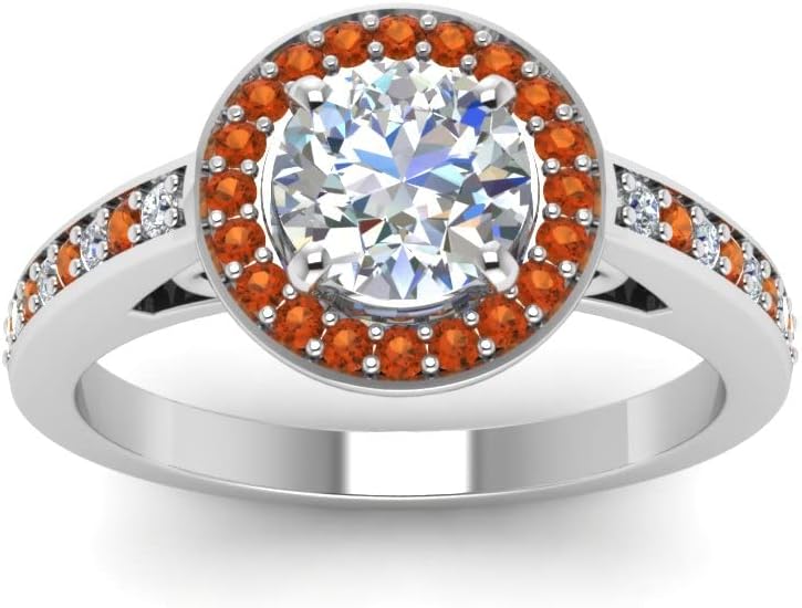 Choose Your Gemstone Petite Halo Pave Diamond CZ Ring Sterling Silver Round Shape Halo Engagement Rings Everyday Jewelry Wedding Jewelry Handmade Gifts for Wife US Size 4 to 12